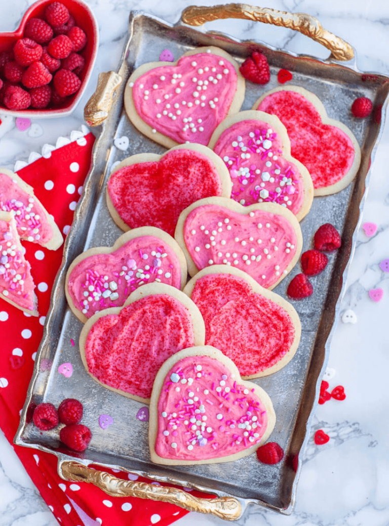 Soft Valentine Heart Sugar Cookies